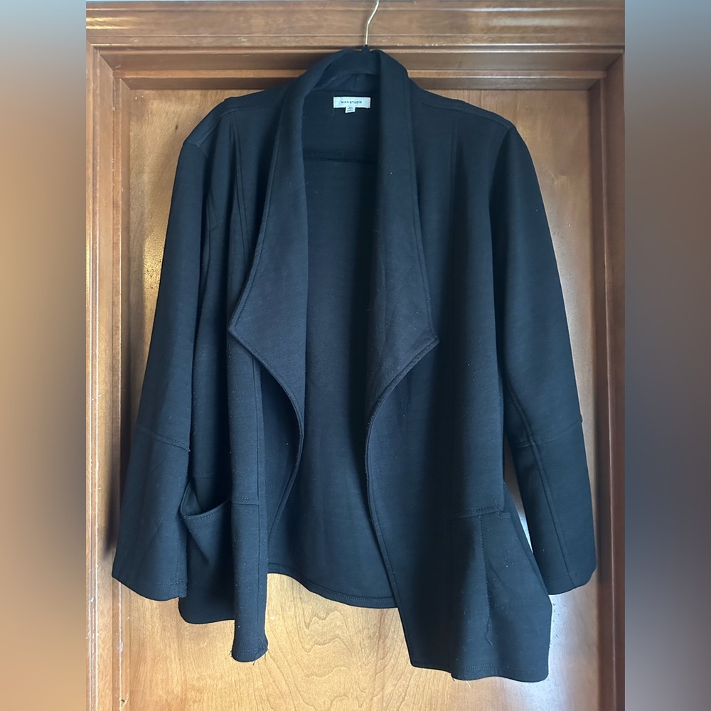 Max Studio Black Open Front Jacket 3X